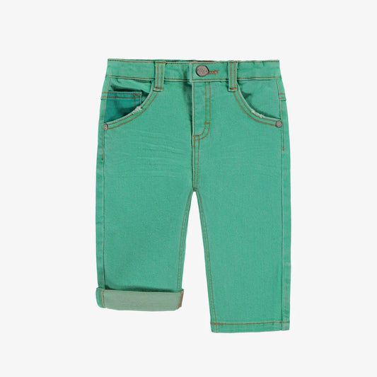 Turquoise Stretch Denim Baby Pants