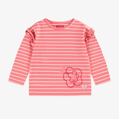 Rose Ruffle Striped Long Sleeve Baby Shirt