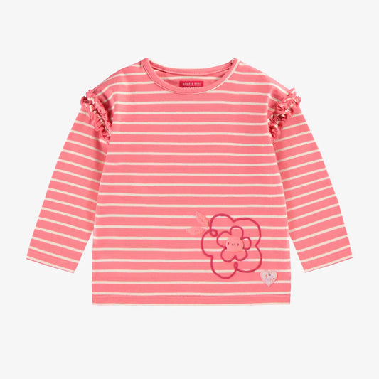Rose Ruffle Striped Long Sleeve Baby Shirt