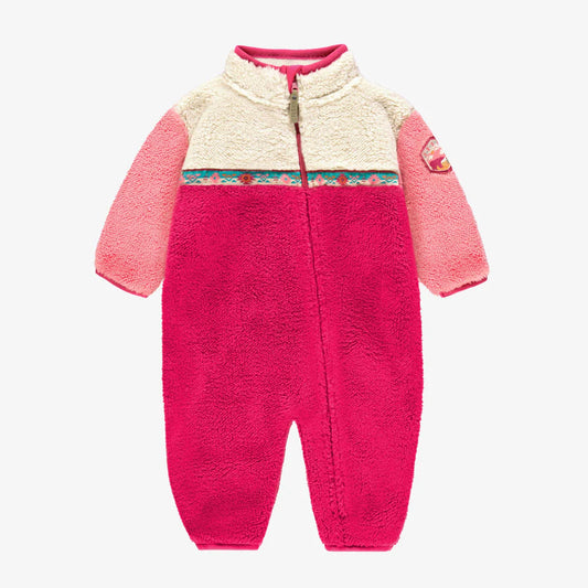 Pink Colourblock Plush One-Piece