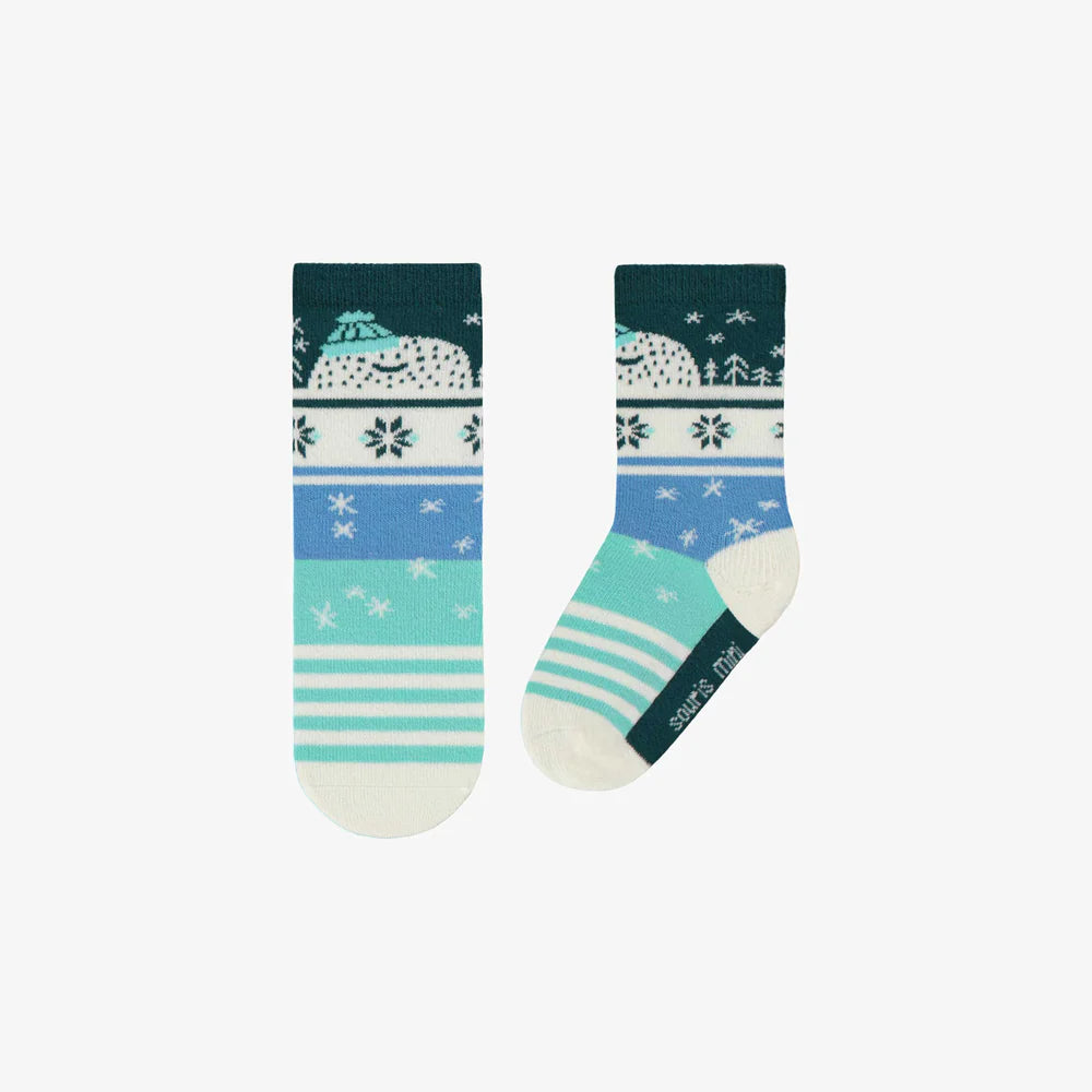 Blue & Green Yeti Baby Socks
