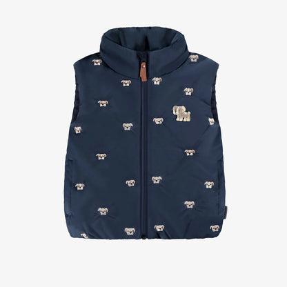 Navy Blue Bulldog Puffer Vest