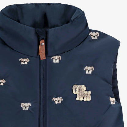 Navy Blue Bulldog Puffer Vest