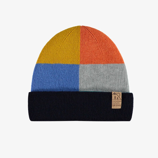 Black Colourblock Knit Beanie