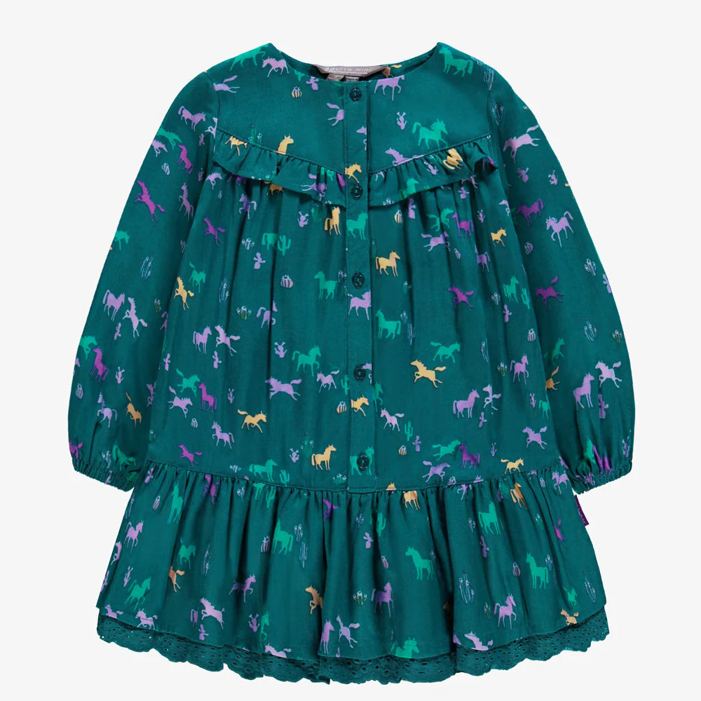 Dark Teal Flared Horse Dress