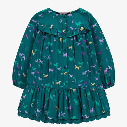 Dark Teal Flared Horse Dress
