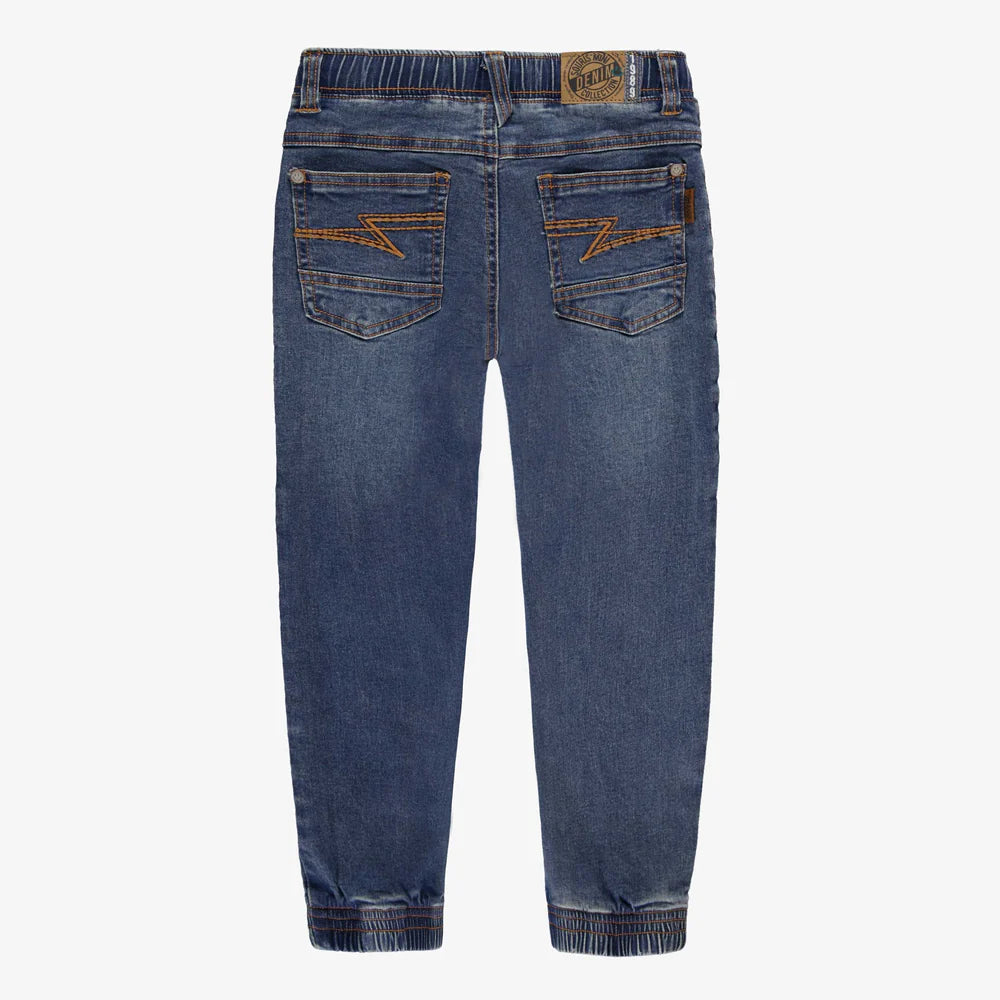 Dark Blue Wash Denim Joggers