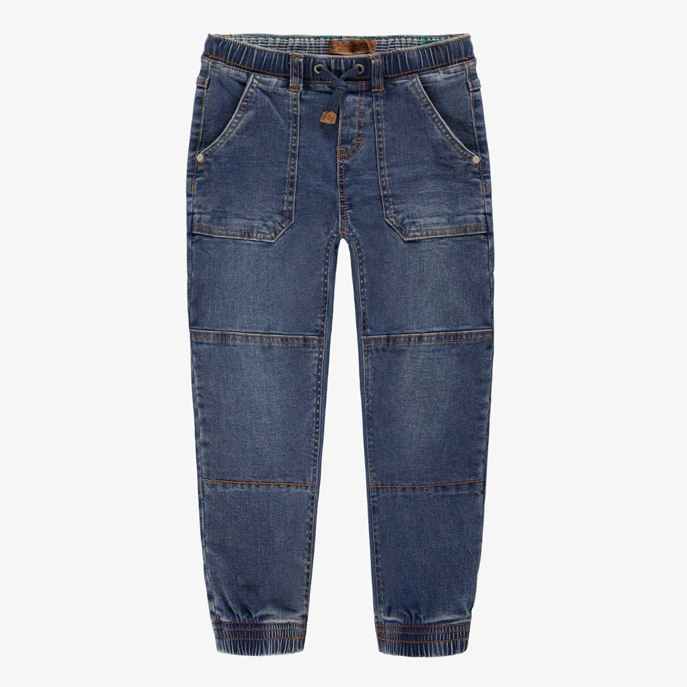 Dark Blue Wash Denim Joggers