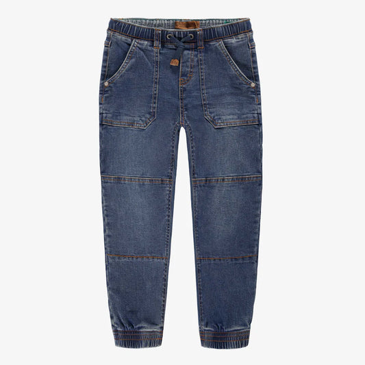 Dark Blue Wash Denim Joggers