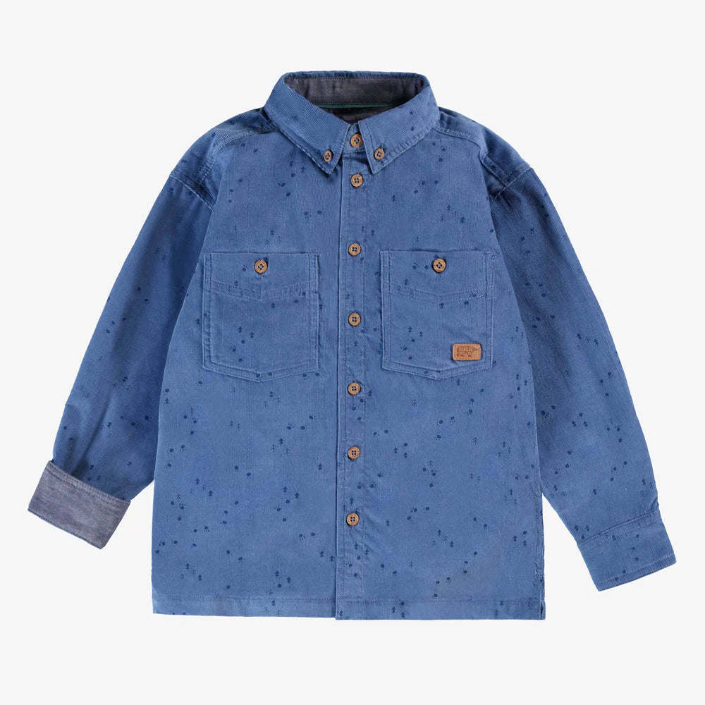 Animal Tracks Button Down Corduroy Shirt