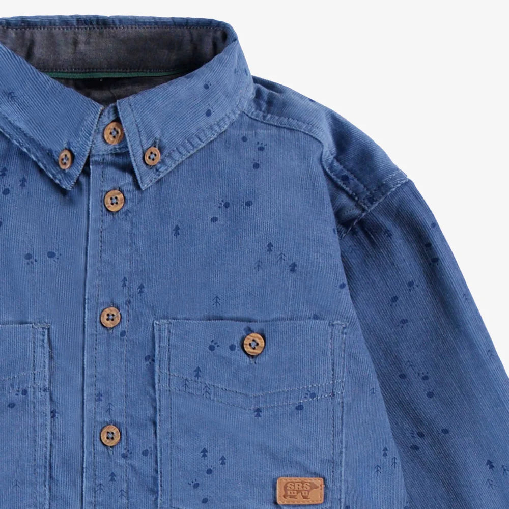 Animal Tracks Button Down Corduroy Shirt