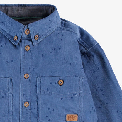Animal Tracks Button Down Corduroy Shirt