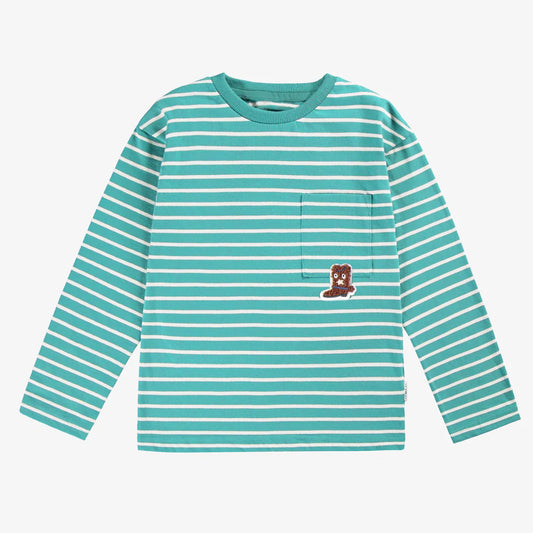 Turquoise Striped Long Sleeve Shirt
