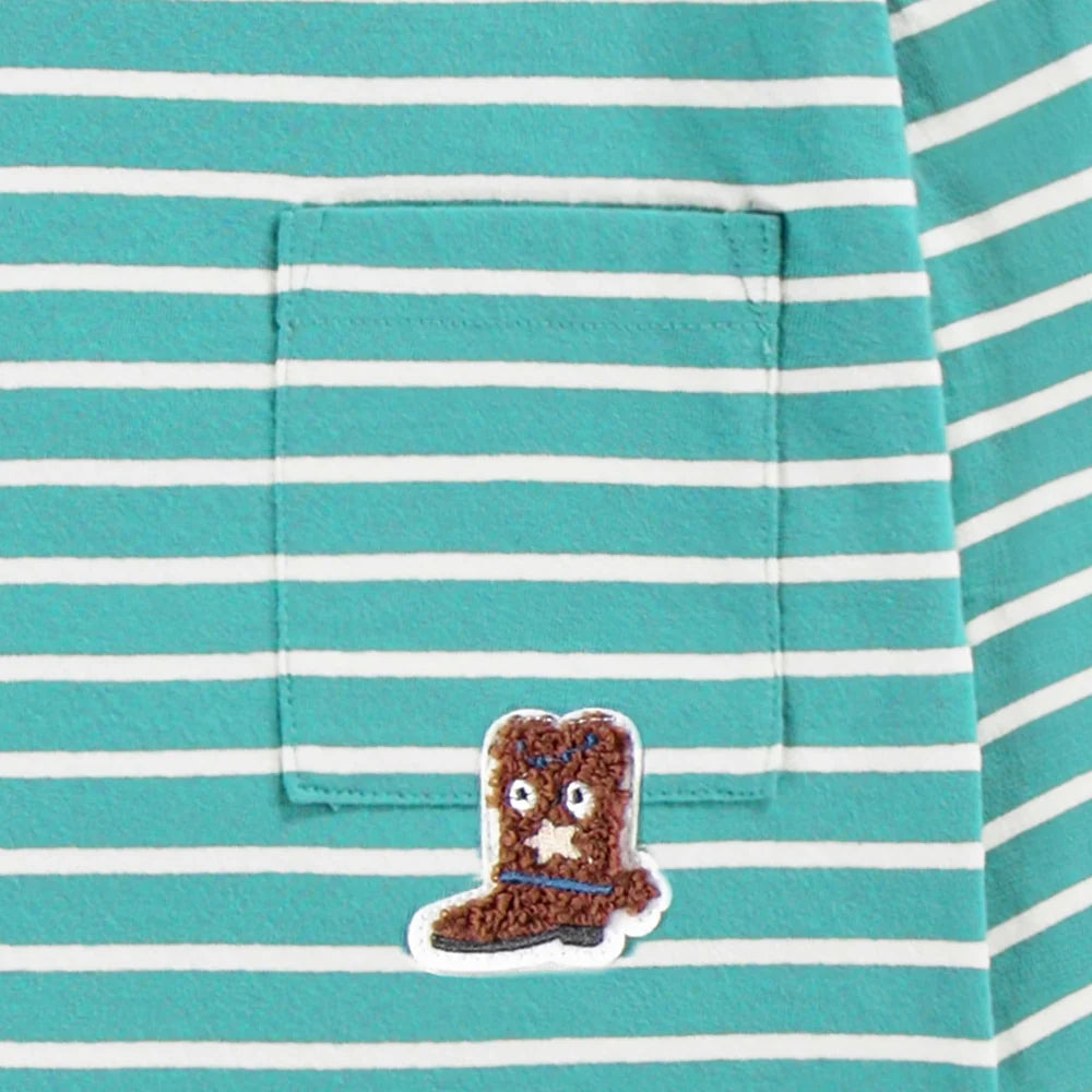 Turquoise Striped Long Sleeve Shirt