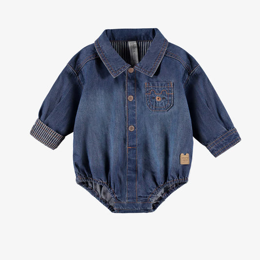 Lightweight Collared Denim Onesie