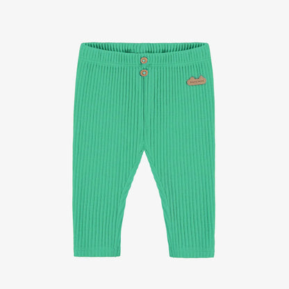 Green Ribbed Baby Leggings