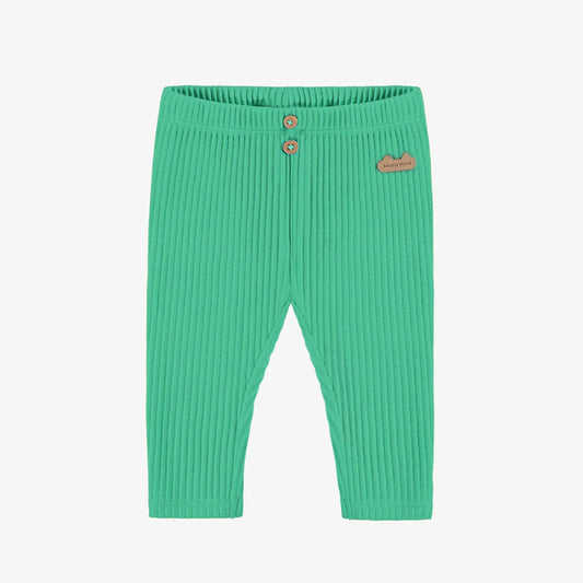 Green Ribbed Baby Leggings