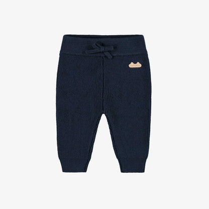 Navy Knit Baby Pants