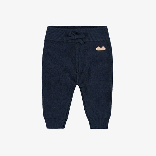 Navy Knit Baby Pants