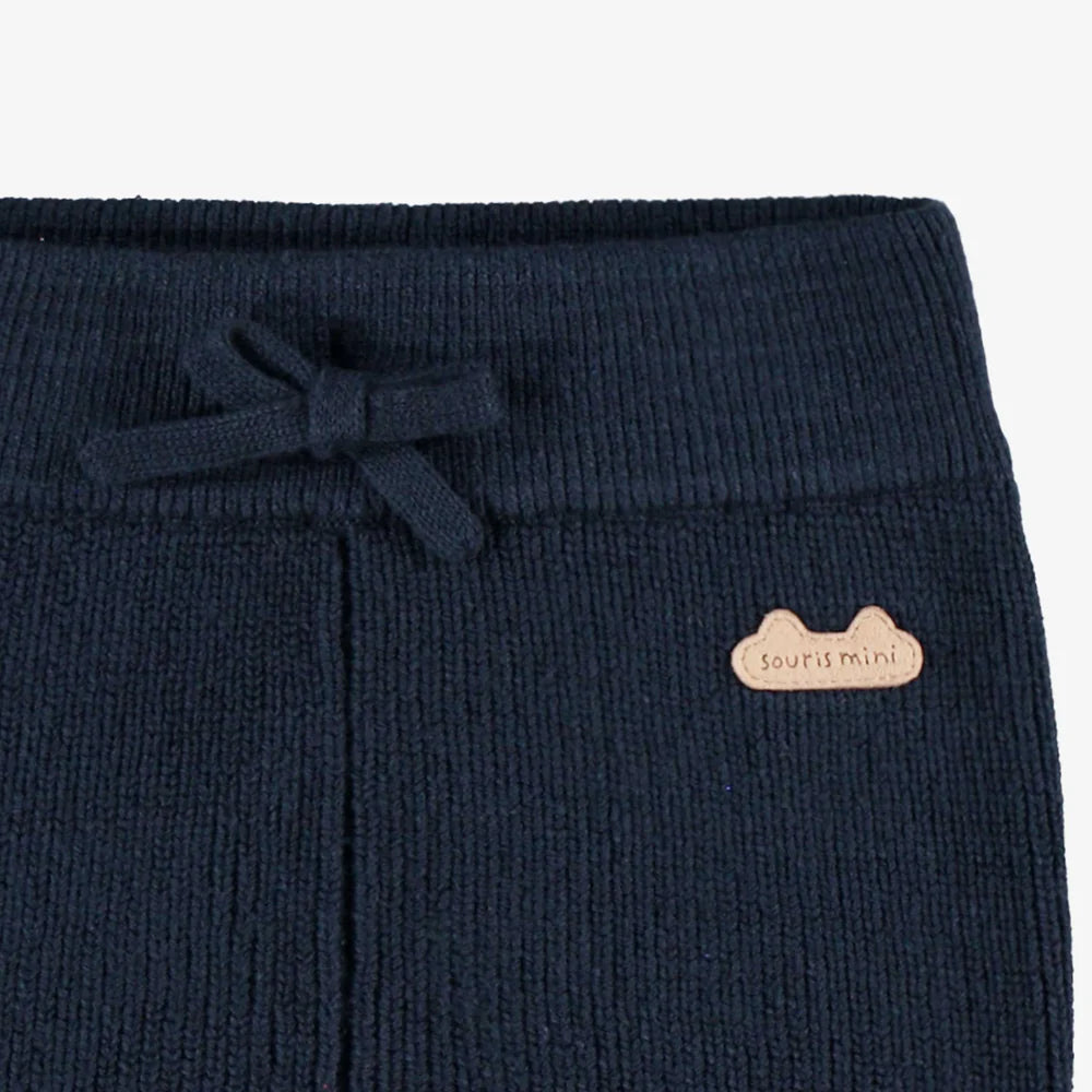 Navy Knit Baby Pants