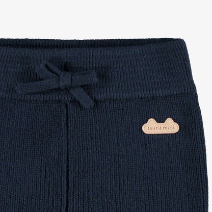 Navy Knit Baby Pants
