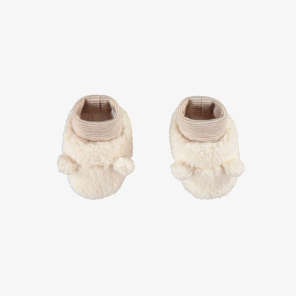 Cream Sherpa Baby Booties