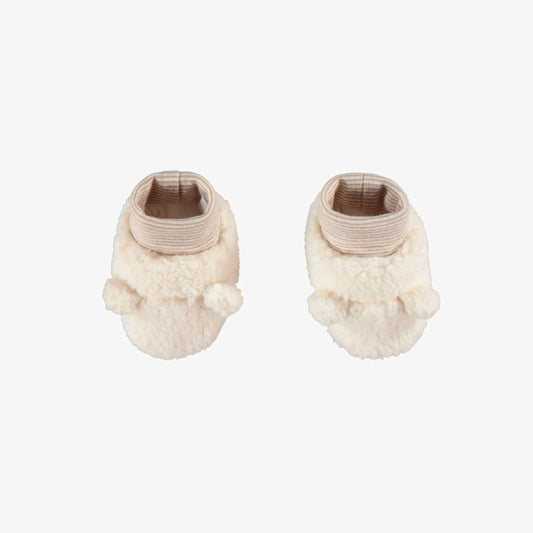 Cream Sherpa Baby Booties