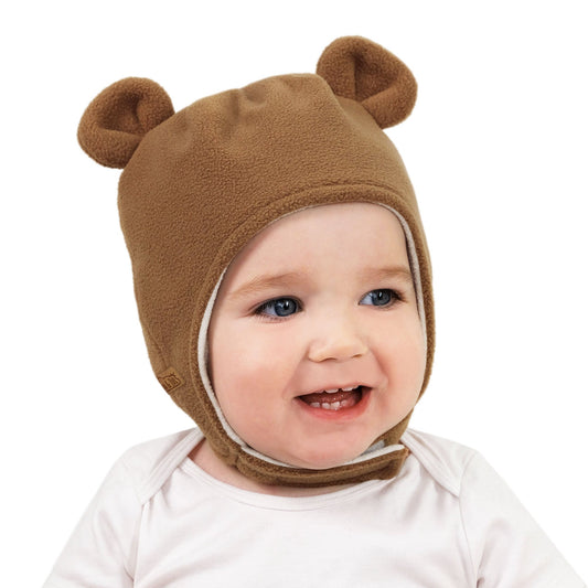 Brown Bear Fleece Baby Hat