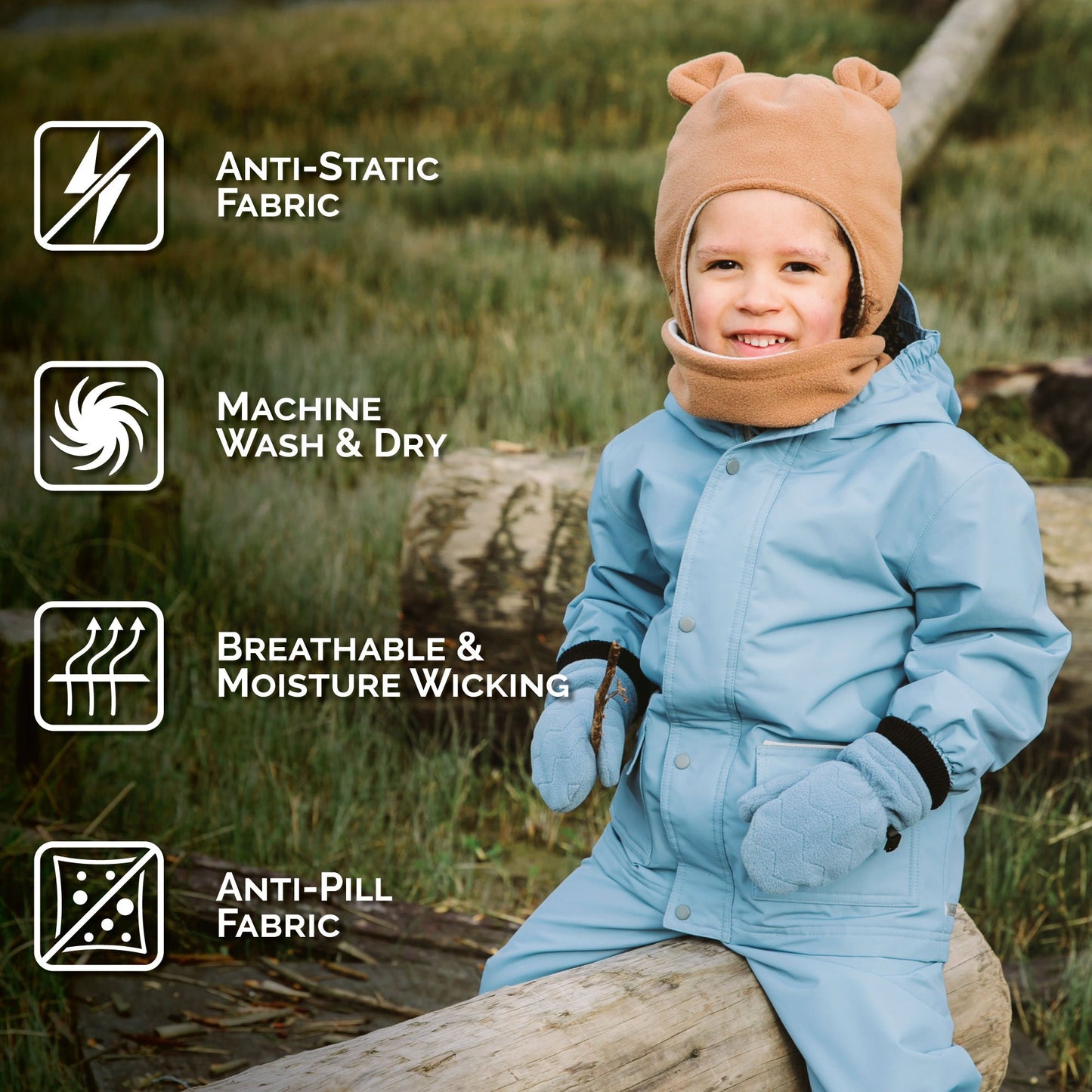 Brown Bear Fleece Baby Hat