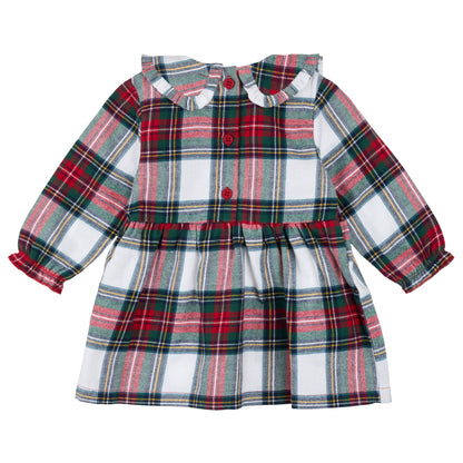 Plaid Flannel Holiday Dress & Tights Set