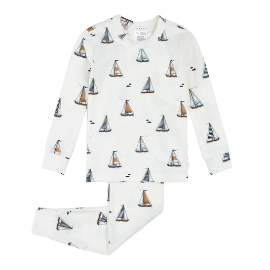 Sailboats on Ivory Toddler PJ Set