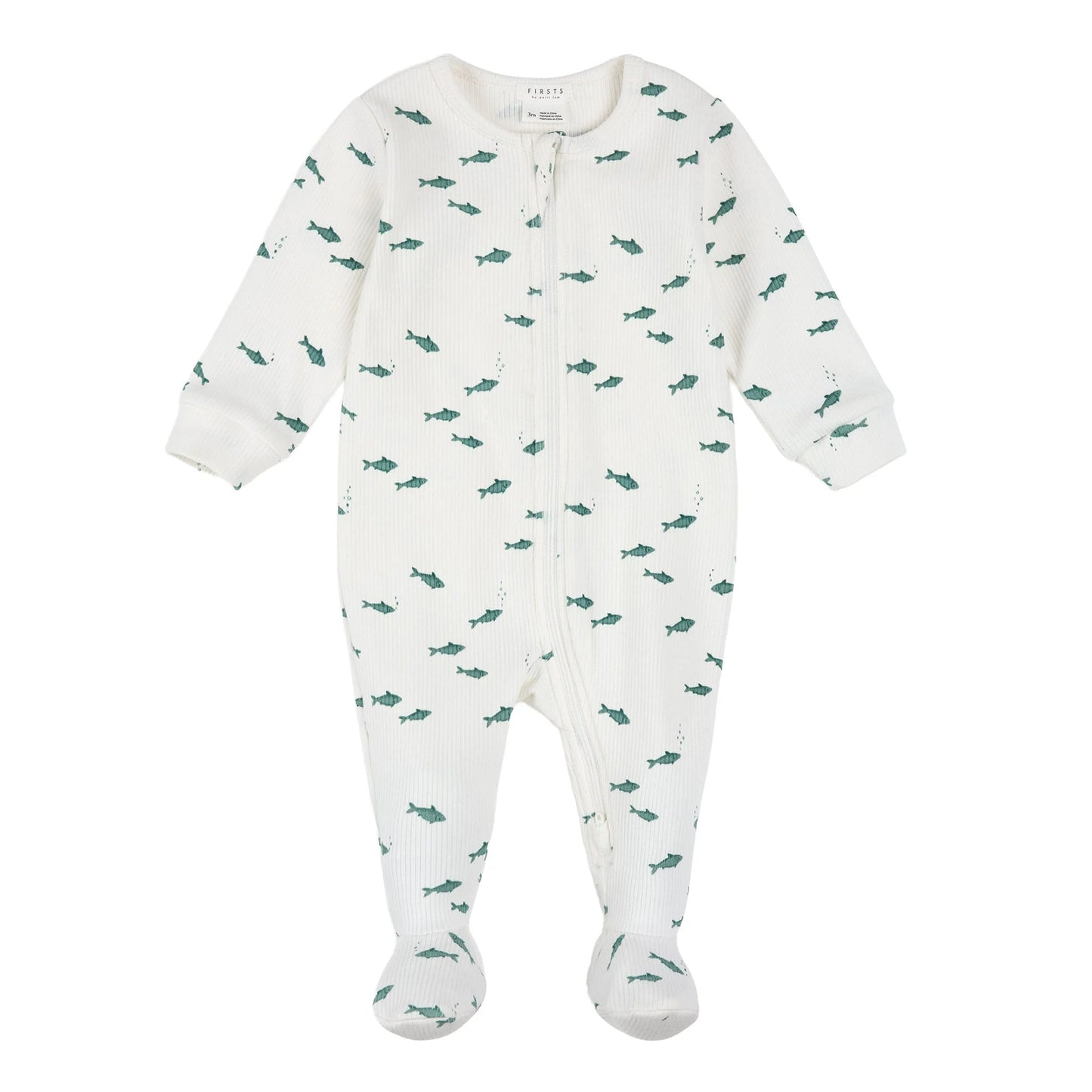 Little Fish on Ivory Ribbed Sleeper
