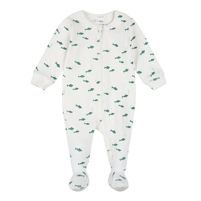 Little Fish on Ivory Ribbed Sleeper