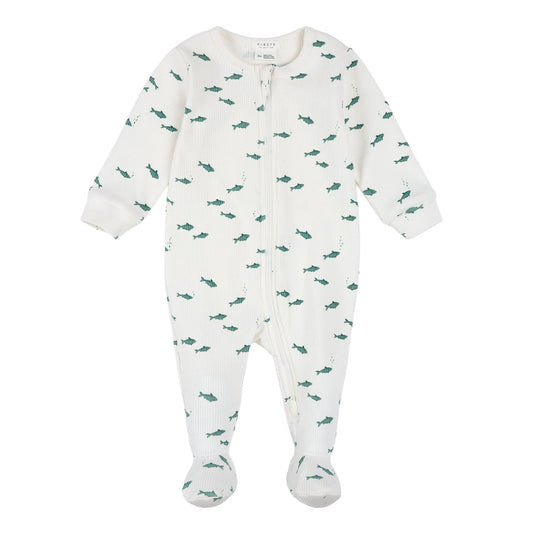 Little Fish on Ivory Ribbed Sleeper