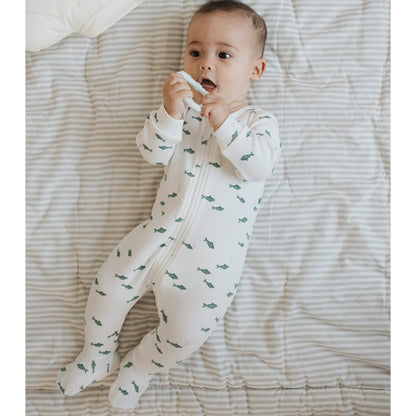 Little Fish on Ivory Ribbed Sleeper