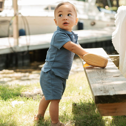 Royal Blue Organic Terry Short Set