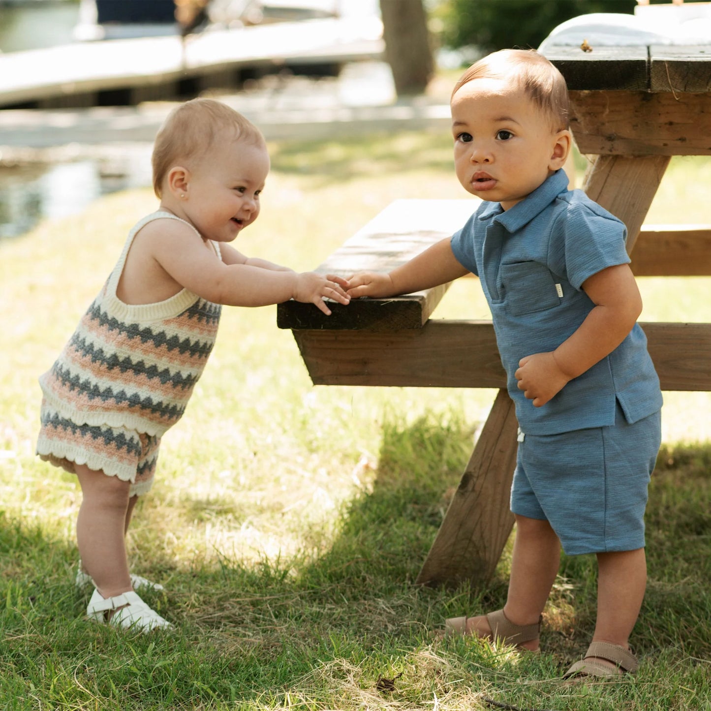 Royal Blue Organic Terry Short Set