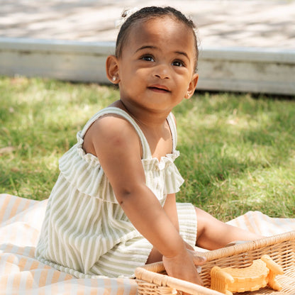 Fern Stripe Terry Dress & Bloomer Set