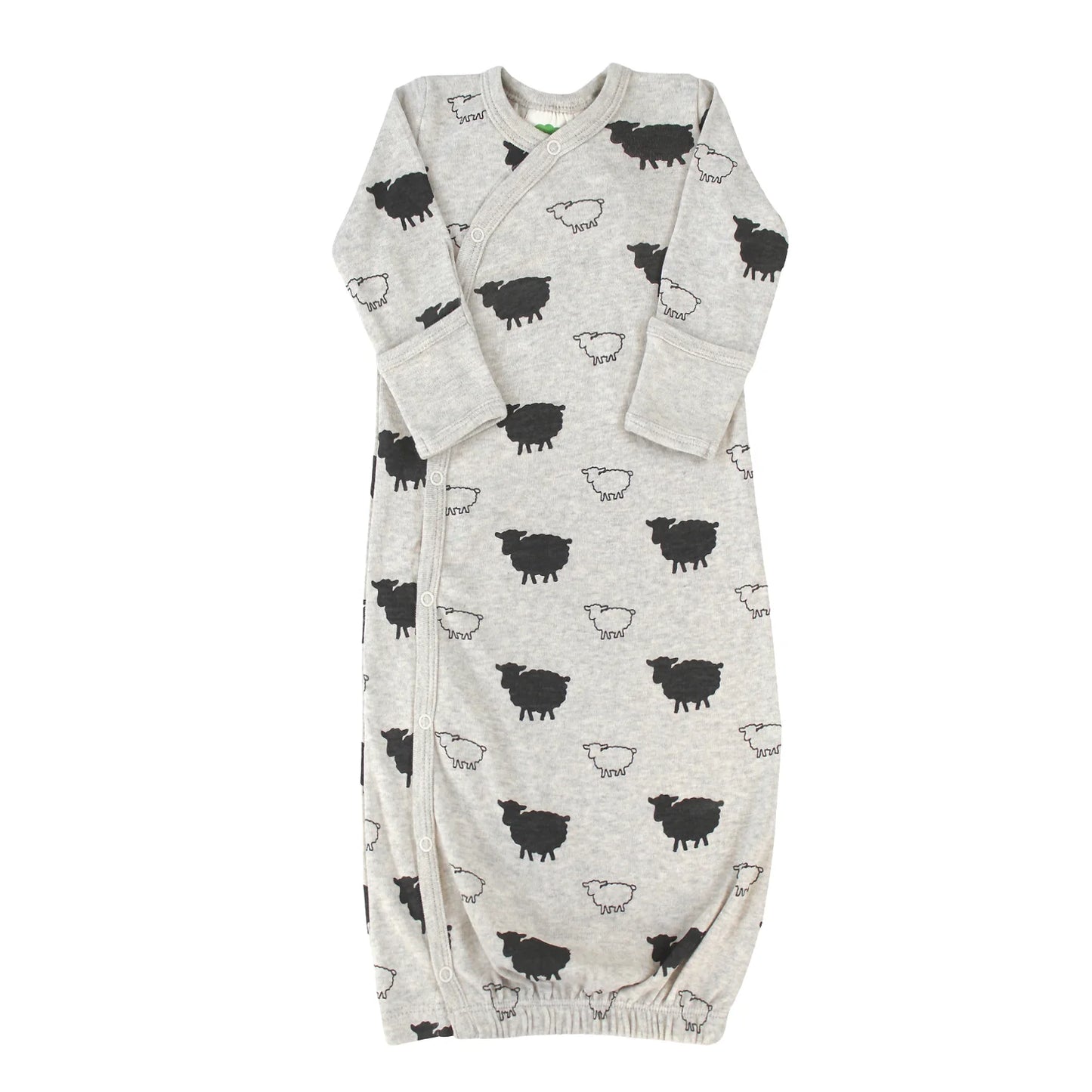 Organic Essentials Wrap Gown- Grey Sheep
