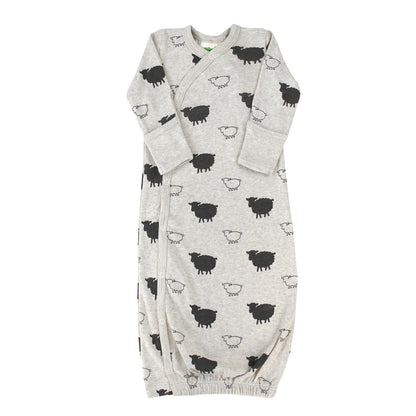 Organic Essentials Wrap Gown- Grey Sheep