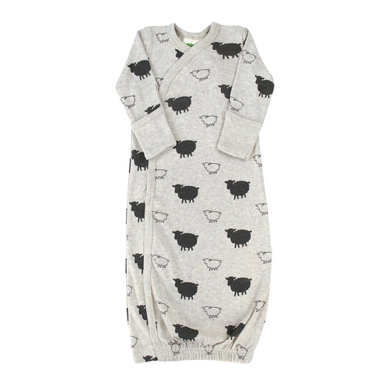 Organic Essentials Wrap Gown- Grey Sheep