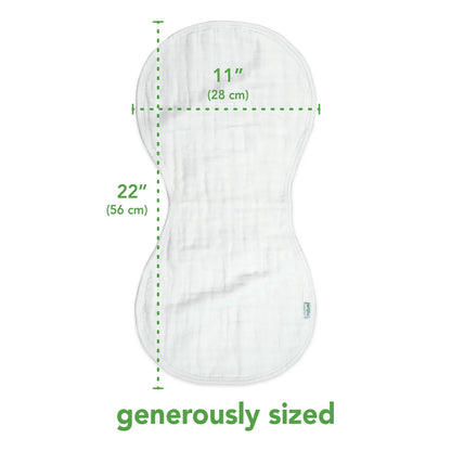 Organic Cotton Muslin Burp Cloths 3pk.- White