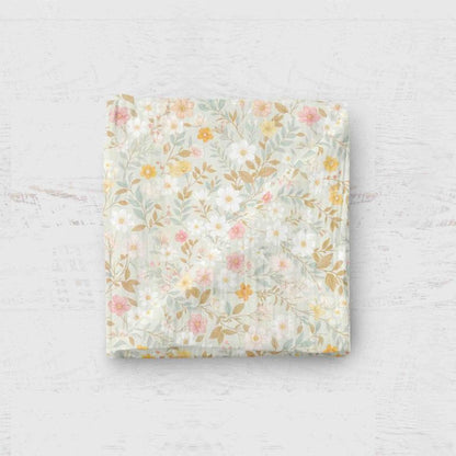 Bamboo Muslin Swaddle Blanket- Vintage Flowers