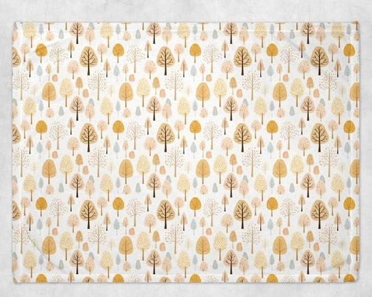 Minky Soft Blanket- Autumn Trees