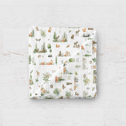 Bamboo Muslin Swaddle Blanket- Living Forest