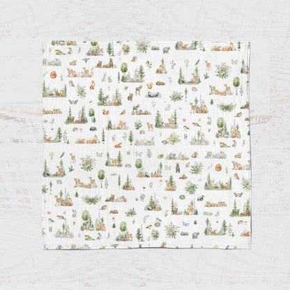 Bamboo Muslin Swaddle Blanket- Living Forest