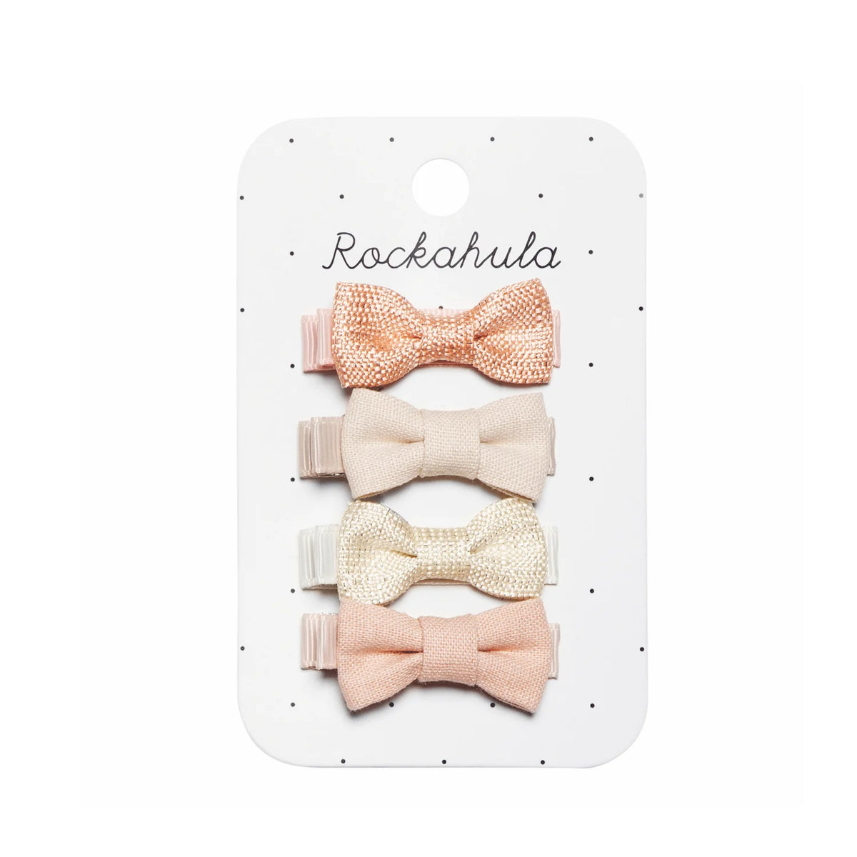 Sparkle Linen Mini Bow Clip Set