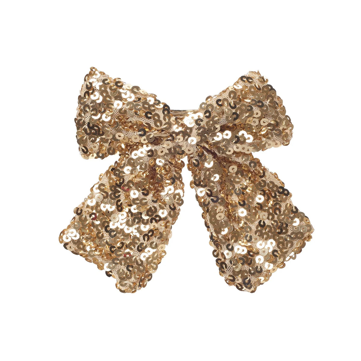 Bedazzle Sequin Bow Clip- Gold