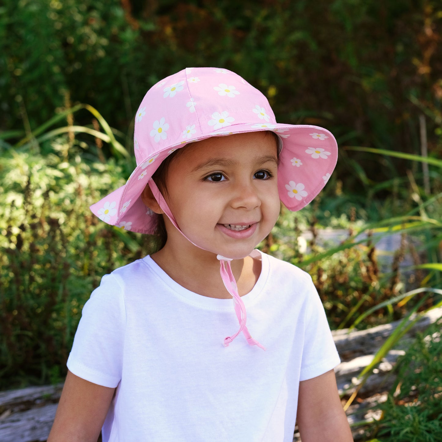 Cotton Floppy Hat- Pink Daisy