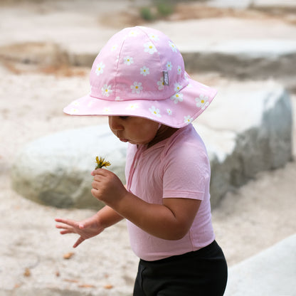 Cotton Floppy Hat- Pink Daisy